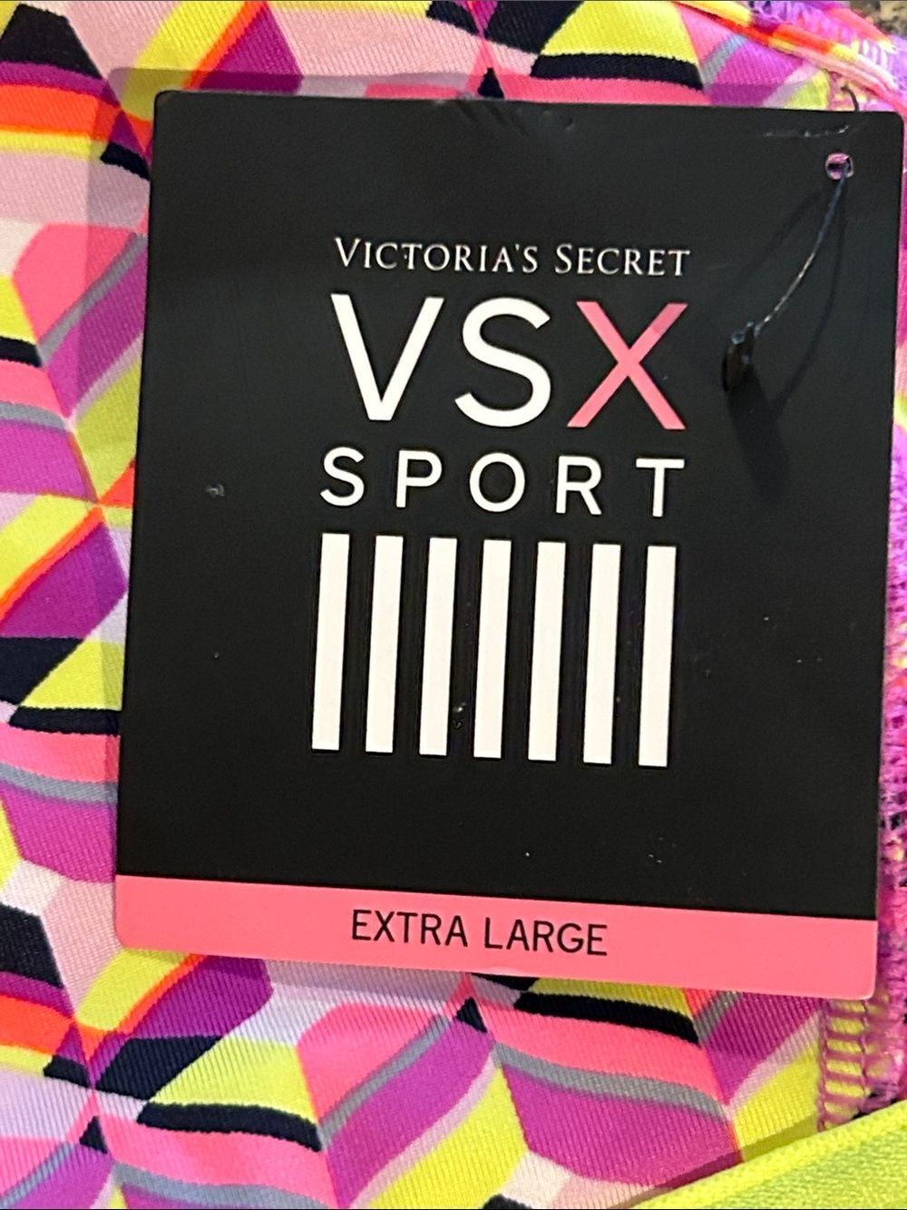 NEW Victoria’s Secret The Player VSX Sport Pink Geometric Racerback Sports Bra - Picture 2 of 6